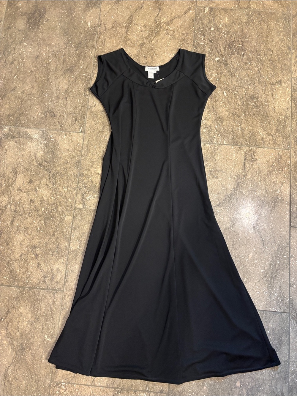 Coldwater Creek vintage Cap Sleeve Knit Dress, NWT, black, 8